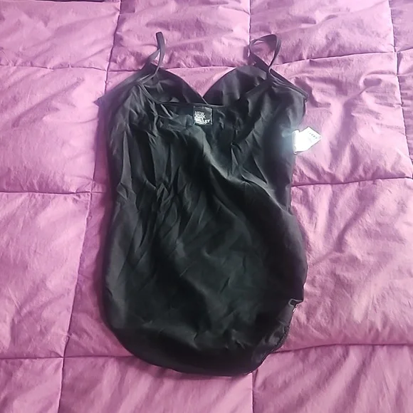 Danskin New York City Ballet camisole mock wrap black leotard size L - Picture 5 of 8